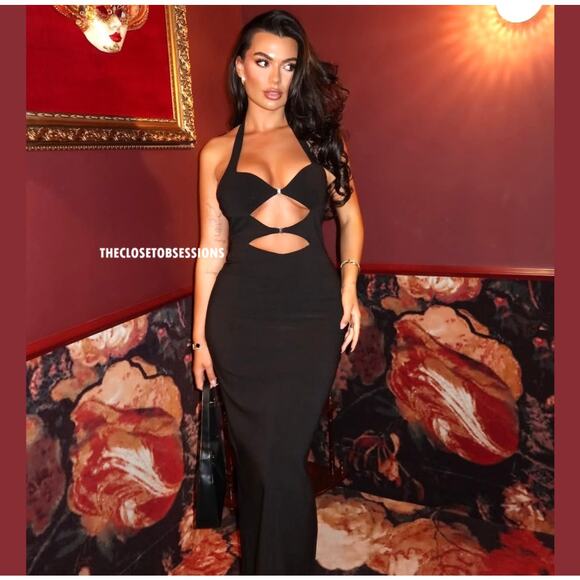 ZARA Blogger Fave!!! Viral Black Cutout Midi Dress NWT – Iconic Style 🖤 - Picture 2 of 16